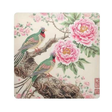 Imagem de SEHANY Saco de maquiagem de pano autoadesivo colorido flores primavera pássaro mágico protetor portátil para lente de câmera envoltório cosmético, bolsa de maquiagem aberta para mulheres, itens