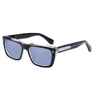 Imagem de JRLLFD Óculos de sol retangulares masculinos de luxo punk, óculos escuros grossos com proteção UV400 (9)