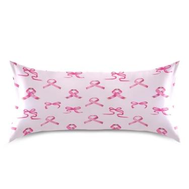 Imagem de Blueangle Fronha de cetim Red Bows para cabelo e pele, fronha de seda, tamanho king (50,8 x 101,6 cm) - Capas de almofada de cetim refrescantes com fecho de envelope (297)