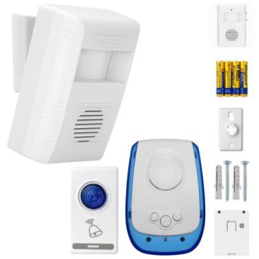 Imagem de Kit Campainha Sem Fio Longo Alcance com Botão Externo e Sensor de Pres