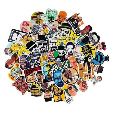 Imagem de Adesivos Breaking Bad Anime em vinil impermeável, pacote de 50 unidades