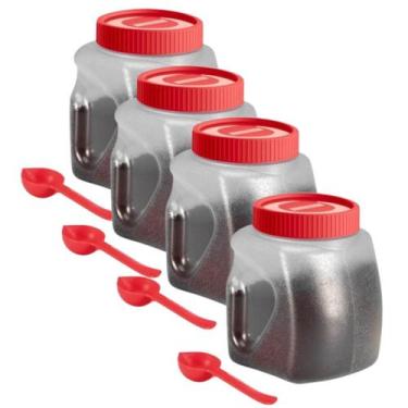 Imagem de Kit 4 Pote Porta Café Plastico Sanremo 2,2l Colher de Brinde