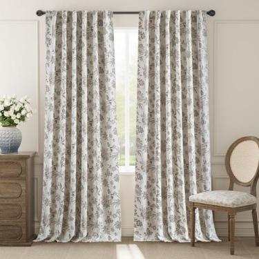 Imagem de Cortinas Blackout jinchan Floral 240x260cm Taupe 2 Paneles