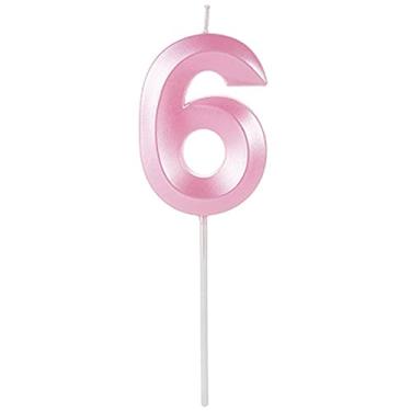 Imagem de VELA DESIGN ROSA CANDY NUMERO 6