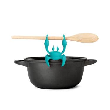 Imagem de OTOTO Descanso de utensílios de silicone Aqua the Crab – Descanso de colher de silicone para fogão, sem BPA, resistente ao calor, suporte para utensílios de cozinha e churrasqueira – suporte de colher