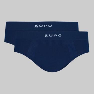 Imagem de Kit 2 Cuecas Lupo Slip Micromodal Sem Costura 00681, Azul marinho, P