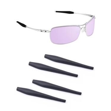 Imagem de Handwith 2 pares de meias de silicone macio para óculos de sol Oakley Crosshair 2.0 OO4044, antiderrapante, ajuste confortável, peças sobressalentes, kit de substituição de peças sobressalentes, preto
