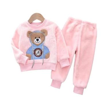 Imagem de Jaqueta De Inverno Plush Com Capuz Para Menino Bebê, Conjunto De 2 Peç