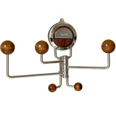 Imagem de ImyHok Ganchos de ventosa de chuveiro, gancho giratório para casaco com braços dobráveis, banheiro quarto cozinha gancho pendurado toalhas roupão bucha, montado em azulejo de porta de vidro de parede