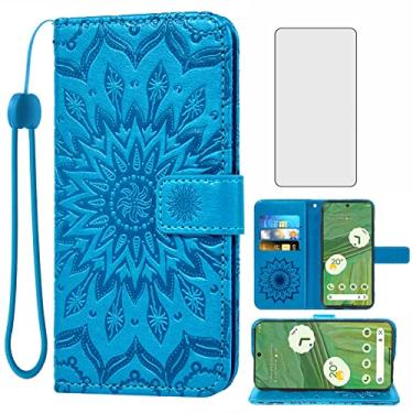 Imagem de Asuwish Capa de telefone para Google Pixel 7 5G carteira com protetor de tela de vidro temperado girassol capa flip fina suporte para cartão acessórios para celular Pixel7 Pixle Seven 6.3 mulheres