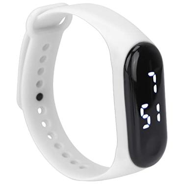 Imagem de Generic Relógio de Borracha Led Relógio Digital Pulseira de Silicone Movimento Eletrônico para Estudante, Esportivo Com Display Led para Viajar, Caminhar (Branco)
