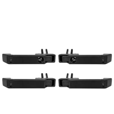 Imagem de Puxador externo da porta nas cores preto e prata, com apoio de braço, compatível com acessórios para Land Rover Defender 1990-2016.(4pcs Black)