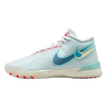 Imagem de Tênis de basquete Lebron NXXT Genisus (branco/verde aurora/vermelho sereia), Branco/verde-aurora/vermelho sereia/tempestade do mar Egeu, 39