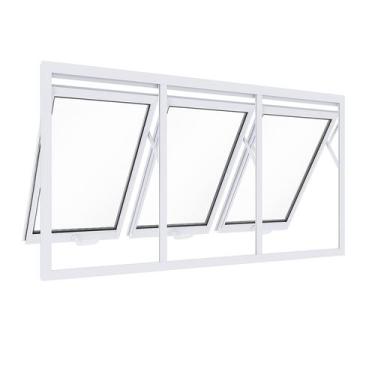 Imagem de Janela Maxim Ar 3 Seções Aluminio Branco Linha 25 - 40x150 - ARAUJO ES