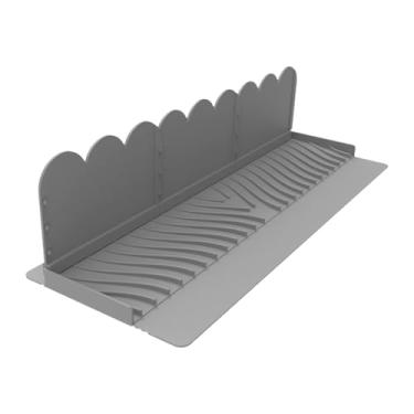 Imagem de Fenteer Protetor contra respingos para pia de cozinha, proteção contra respingos à prova d'água, defletor de água em silicone para banheiro, lavatório, Cinza