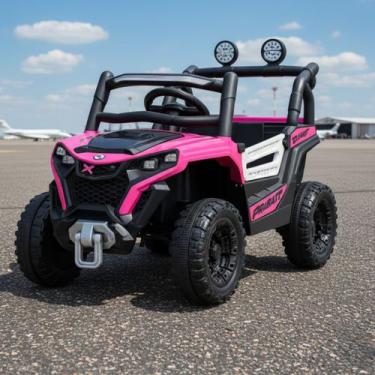 Imagem de Carro Jipe Elétrico Bateria 12v Infantil Trilha Música Luz Controle Re