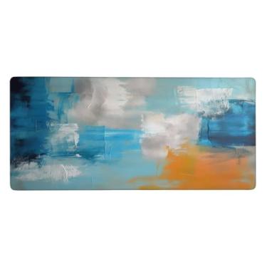 Imagem de Placa de madeira grande pintura retrô mouse pad impermeável computador protetor de mesa tapete antiderrapante base de borracha mousepad para escritório, computador, teclado, laptop e mesa de casa