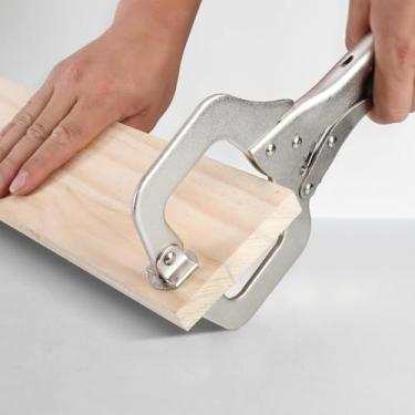 Imagem de Alicate de travamento de grampo C de 15 cm com almofadas giratórias, alicate C ajustável resistente para marcenaria, soldagem e manutenção, ferramenta de grampo de bloqueio niquelado