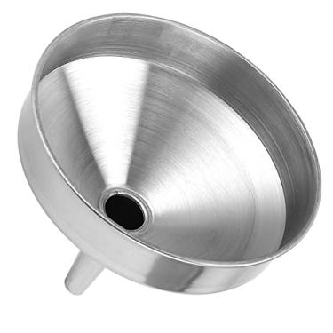 Imagem de AYNEFY Funil de Aço Inoxidável Espessado para Derramar óleo/Vinho/Vinagre, Ferramenta de Cozinha Essencial para Transferência de Líquidos, Suspensão, Prata (15cm)
