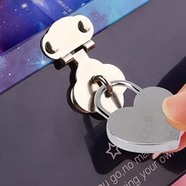 Imagem de Naroote Cadeado de Metal Vintage Com Bloqueio de Coração, para Caixa de Joias, Bagagem Pequena, 45x59mm, para Diário, Bloqueio de Chave, Suprimentos de Artesanato (Laksa)