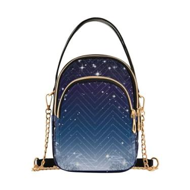 Imagem de GAIGEO Bolsa tiracolo xadrez vermelha e preta e flocos de neve com alça removível, bolsa transversal feminina, Natal - 2, One Size