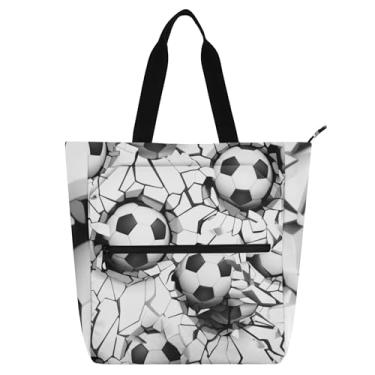 Imagem de GAIGEO Bolsa de trabalho feminina de lona com zíper, bolsa de praia para professores com compartimentos