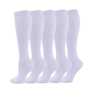 Imagem de Meias De Compressão Até O Joelho Para Homens E Mulheres, 5 Pares, 20-3