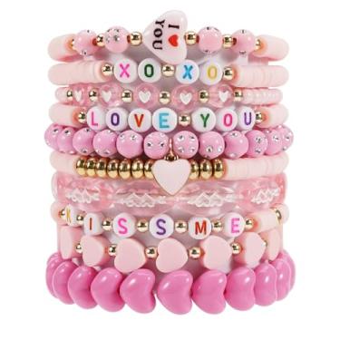Imagem de Twinfree Pulseira com contas de trevo irlandês do Dia de São Patrício Lucky Kiss Me para mulheres e amigas, One Size, Miçangas, Sem Pedra Preciosa