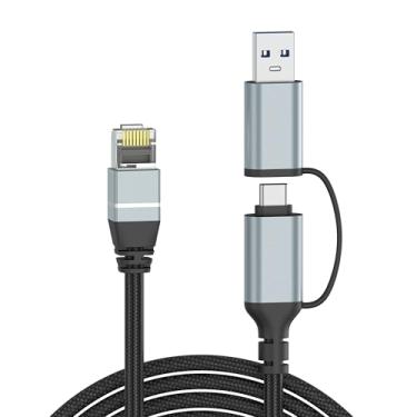 Imagem de Dacrown Cabo USB C para Ethernet de 9,5 m, cabo LAN tipo C para RJ45, adaptador de Internet de rede Gigabit, conectado diretamente, Thunderbolt 4/3 compatível com MacBook Air/Pro, XPS, iPhone 15