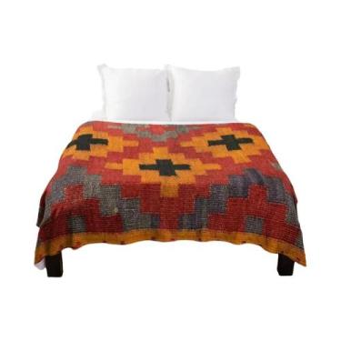 Imagem de Cobertor De Fleece Com Padrão Boho Navajo Super Macio Leve E Quente Pa