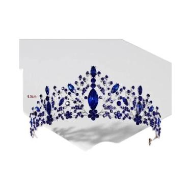 Imagem de Itacazzo-cor azul Headwear nupcial, casamento Tiara, Deslumbrante, Atm