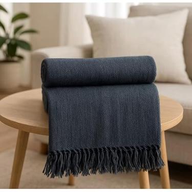 Imagem de Mantas Decorativas 100% Algodão - Conjunto Luxuoso para Cama e Sofá, Modelos Exclusivos, Macias e Laváveis(POP 2,20mX1,50m CINZA ESCURO)