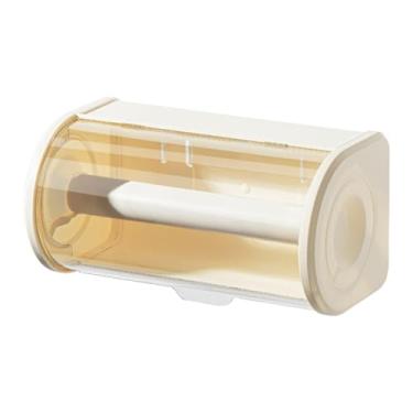 Imagem de ＫＬＫＣＭＳ Porta-papel toalha com prateleira superior, dispensador de lenços de papel e porta-rolos de papel para sala de estar, Branco