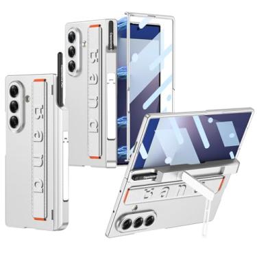Imagem de LYJSMGZ Capa magnética para Samsung Galaxy Z Fold 7, proteção de dobradiça integrada com membrana à prova de choque, capa protetora de corpo inteiro, prata, Z Fold 7
