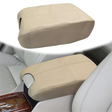 Imagem de QianBao Capa de substituição para console central de couro DIY para Honda Accord 2008-2012, capa de apoio de braço com ajuste original, proteção antiarranhões (bege)
