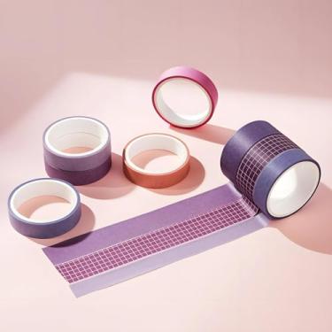 Imagem de Conjunto de 8 rolos de adesivos Washi de 3 m, adesivos de cor sólida decorativos para artes faça-você-mesmo artesanato suprimentos de diário scrapbook cartão embrulho