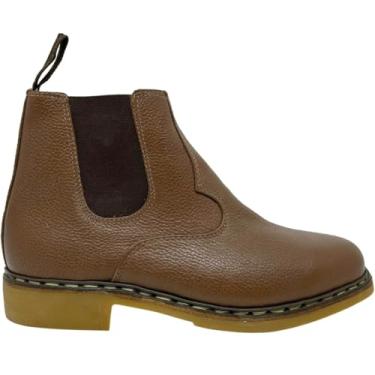 Imagem de Botina Vira Francesa Costurada a Mão em Couro Bico Redondo Elástico Descoberto GAROTTI 4101900 Tamanho 41