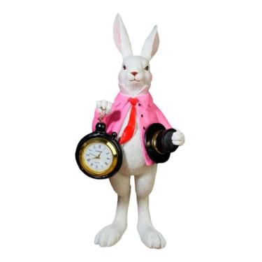 Imagem de Generic Estátua de Relógio - Obra de Arte, Artesanato - Estatueta de, Escultura de Relógio de Bolso em Formato de Animal para Lareira, Rosa