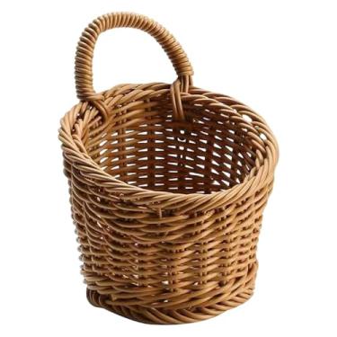 Imagem de BLWOTMOR Cesto de frutas suspenso para organizar a cozinha, suporte multifuncional feito à mão para revistas, alho, batatas e outros utensílios. Estilo, S