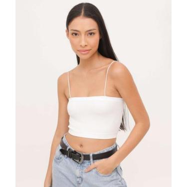Imagem de Blusa Cropped Regata Feminina Marisa Bege-15721, Off white, M