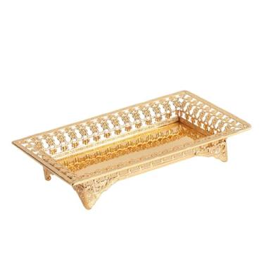 Imagem de WeiLaiKeQi Bandeja de frutas, petiscos e sobremesas para mesa, travessa de metal multiuso para servir alimentos, ideal para formaturas, aniversários e decoração