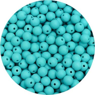 Imagem de BONNY BOXX 200 peças de contas redondas de acrílico verde pavão fosco de 10 mm, bolas de chiclete de resina de plástico fosco, contas grossas para fabricação de colar e pulseira, suprimentos de