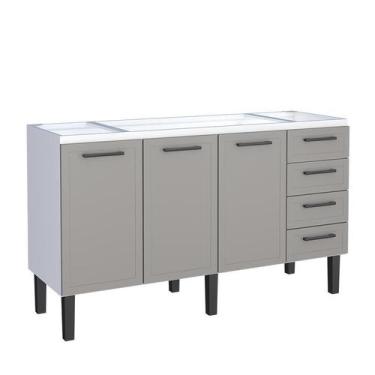 Imagem de Gabinete de Aço Para Pia 160cm 3 Portas Juno/Apolo 4 Gavetas Cozimax C
