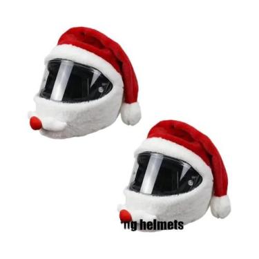Imagem de Capacete De Motocicleta Do Papai Noel, Cobertura Completa, Boné De Cor