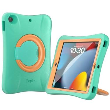 Imagem de Pepkoo Capa para iPad compatível com iPads 9ª, 8ª e 7ª geração, capa para tablet infantil, proteção total da tela e do corpo, capas protetoras antiderrapantes resistentes para iPad