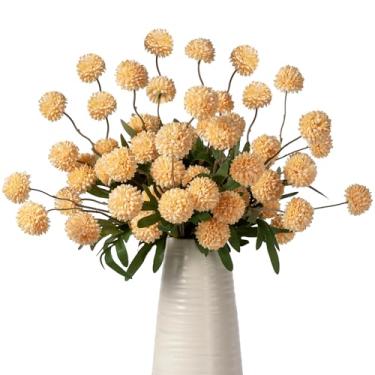 Imagem de ENALGRE Plantas falsas flores artificiais simulação pequeno crisântemo hastes artificiais para vasos, 10 peças de flores falsas flores de seda para buquês faça você mesmo, decoração de casamento