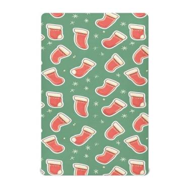 Imagem de Wassud Lençóis de berço de Natal para meninos e meninas, respirável, lençol com elástico neutro 71 x 132 cm