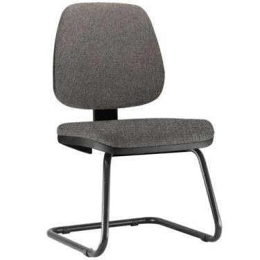 Imagem de Cadeira Para Escritório Job L02 Fixa Linho Cinza Escuro - Lyam Decor