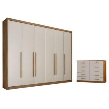 Imagem de Guarda Roupa Casal Bragança e Gaveteiro Milão com Chave Cumaru 25 Fend