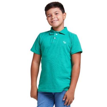 Imagem de Camisa Polo Infantil Menino Manga Curta Algodão - Daze Modas, Verde, 1